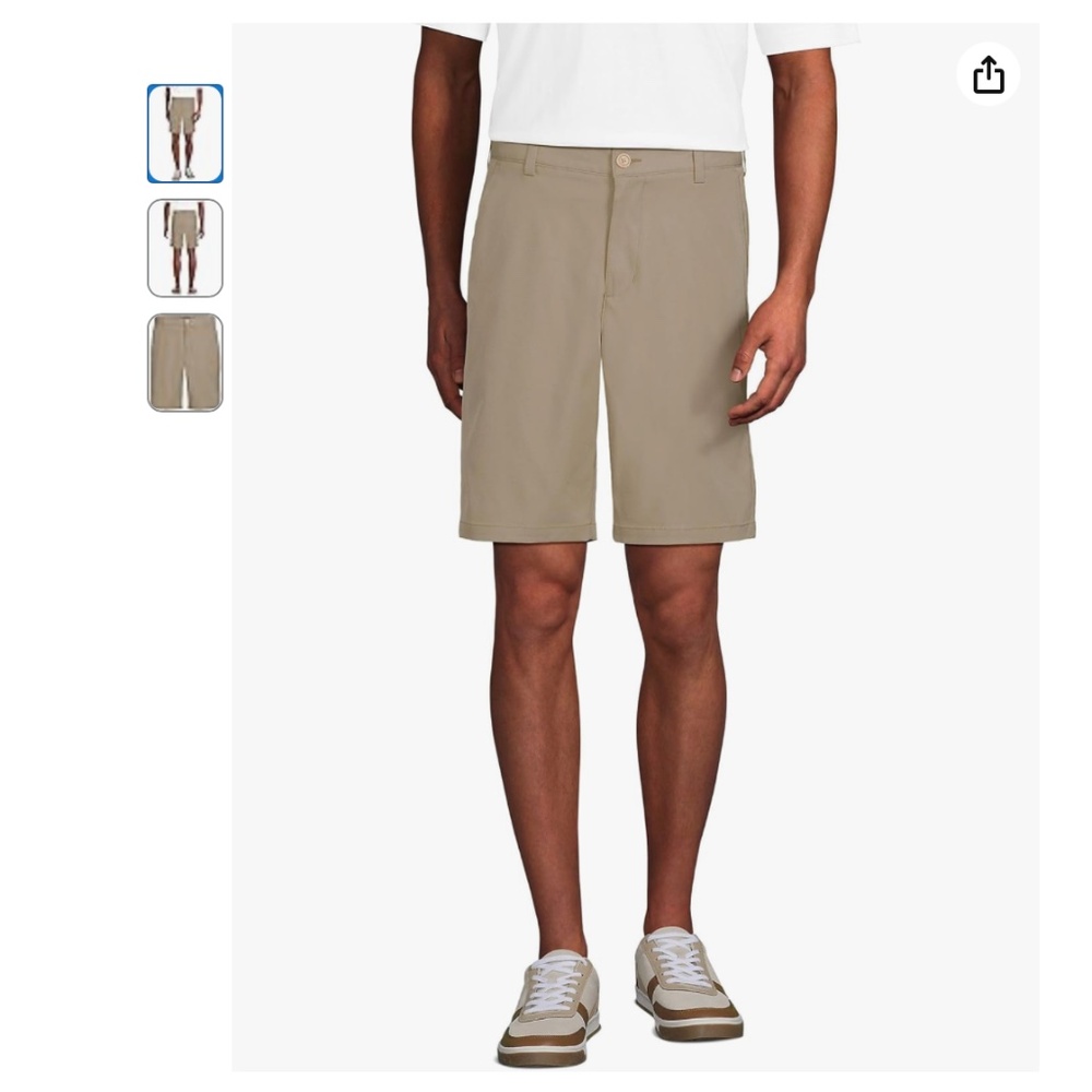 #2737 Lands End Two Active Chino Shorts Kakhi Size 32